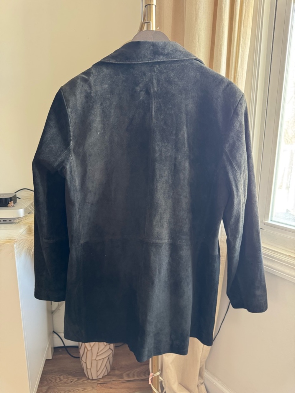 Bernardo Vintage Black Suede Leather Car Coat Jacket | Extra Large - Picture 6 of 6